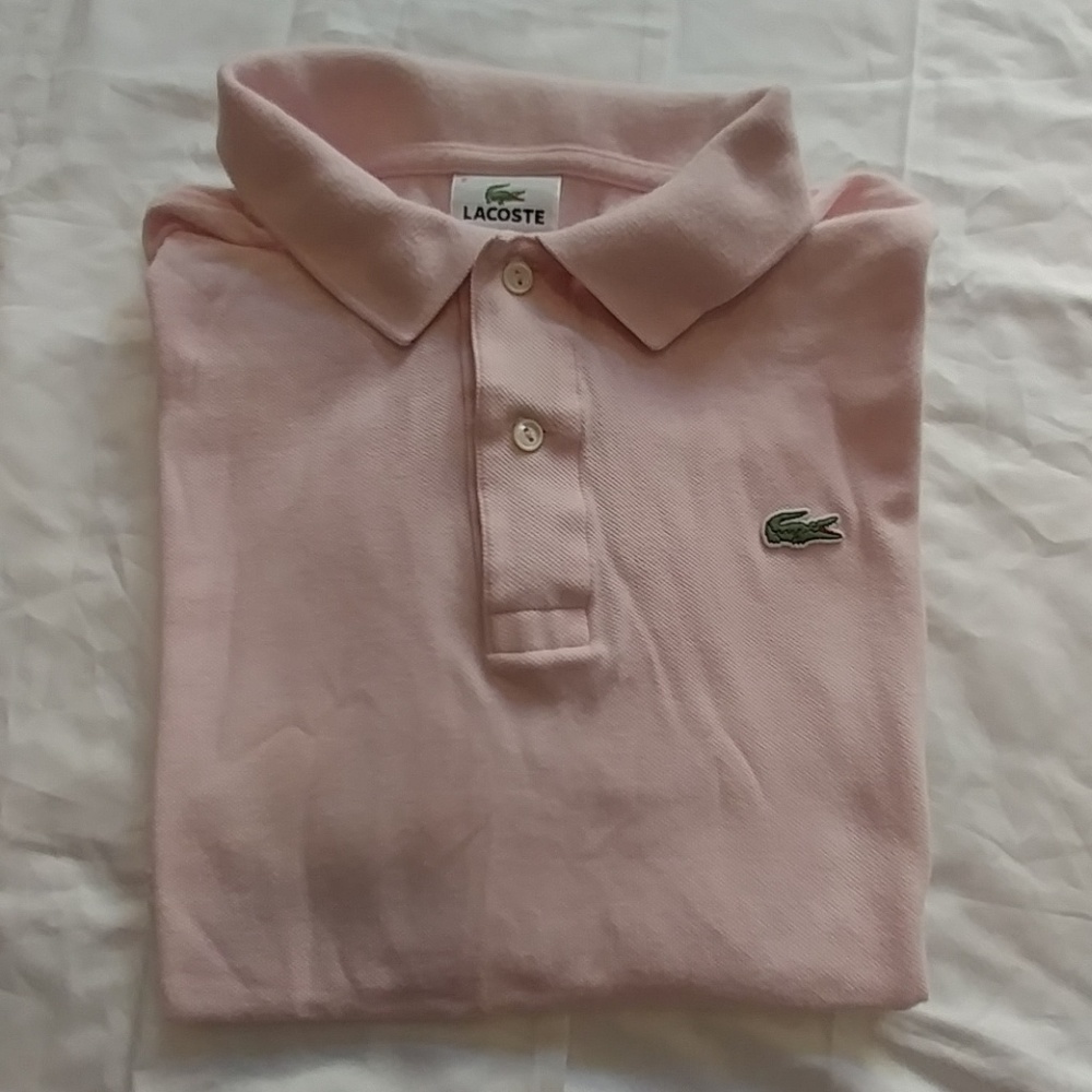 Lacoste Short Sleeve Pink Shirt Size 6